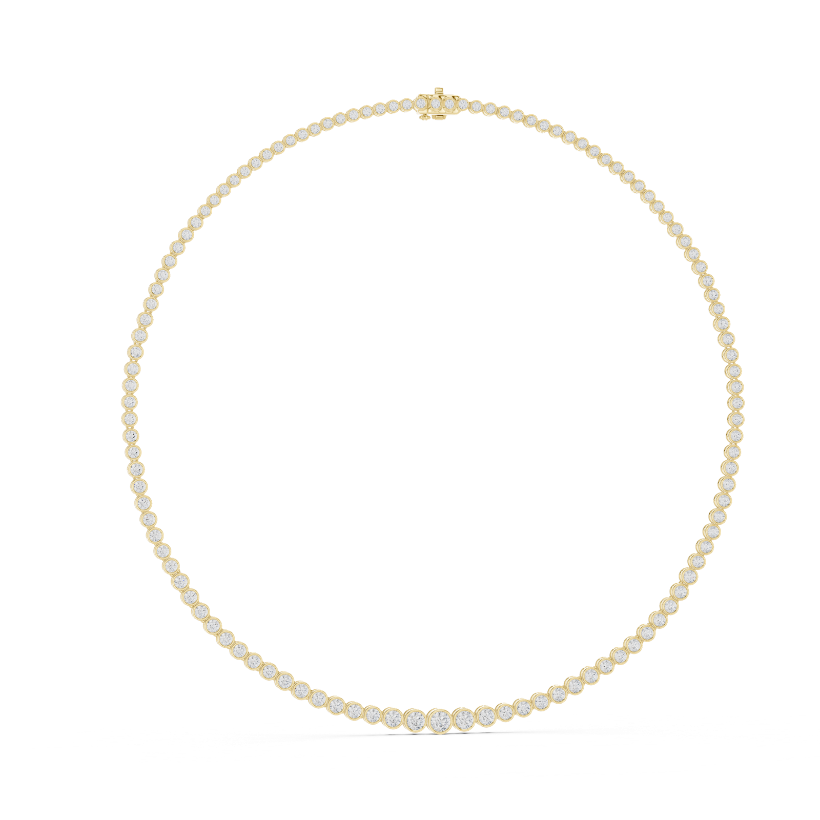 14K Solid Gold Lab Diamond Tennis Necklace, Yellow Gold, view 1