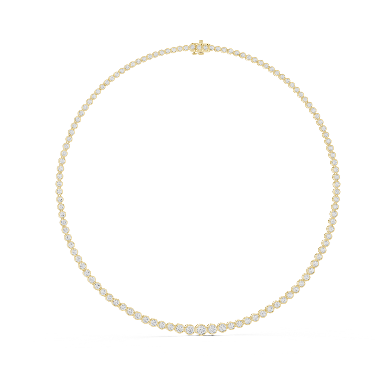 14K Solid Gold Lab Diamond Tennis Necklace, Yellow Gold, view 1