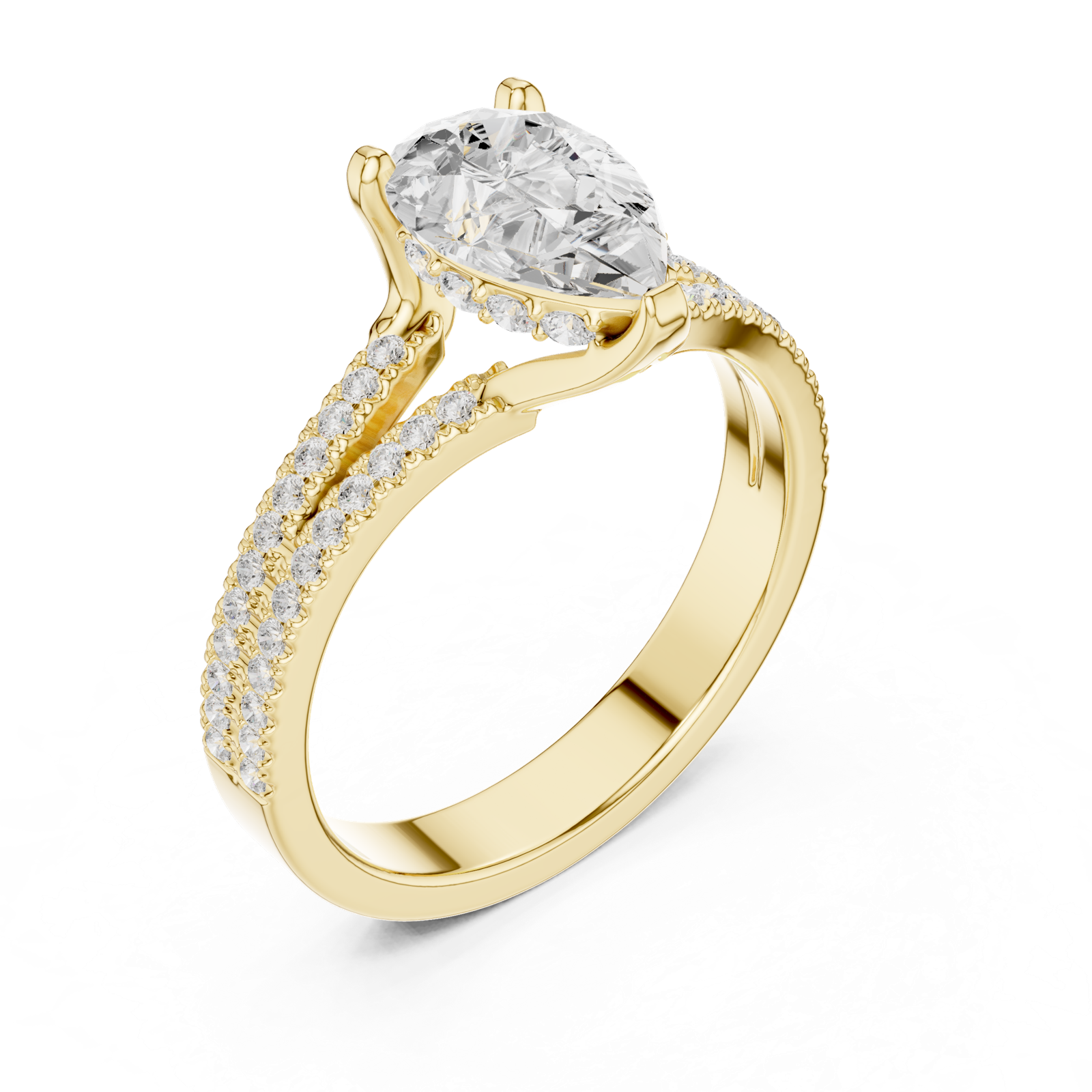Gold Ring DDLR-1087-Z, Yellow Gold, view 2
