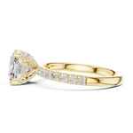 Gold Ring, Cushion center stone, Yellow Gold, view 3