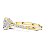 Gold Ring, Cushion center stone, Yellow Gold, view 3
