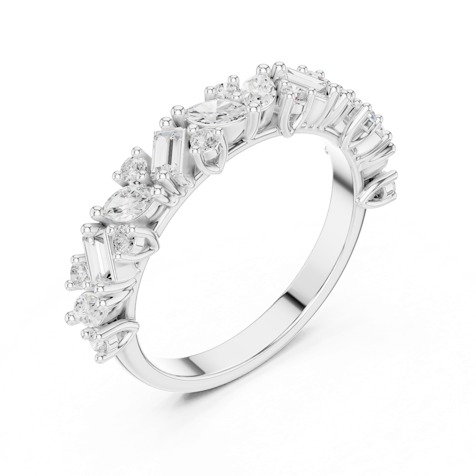 Gold Ring DDLR-318, White Gold, view 2