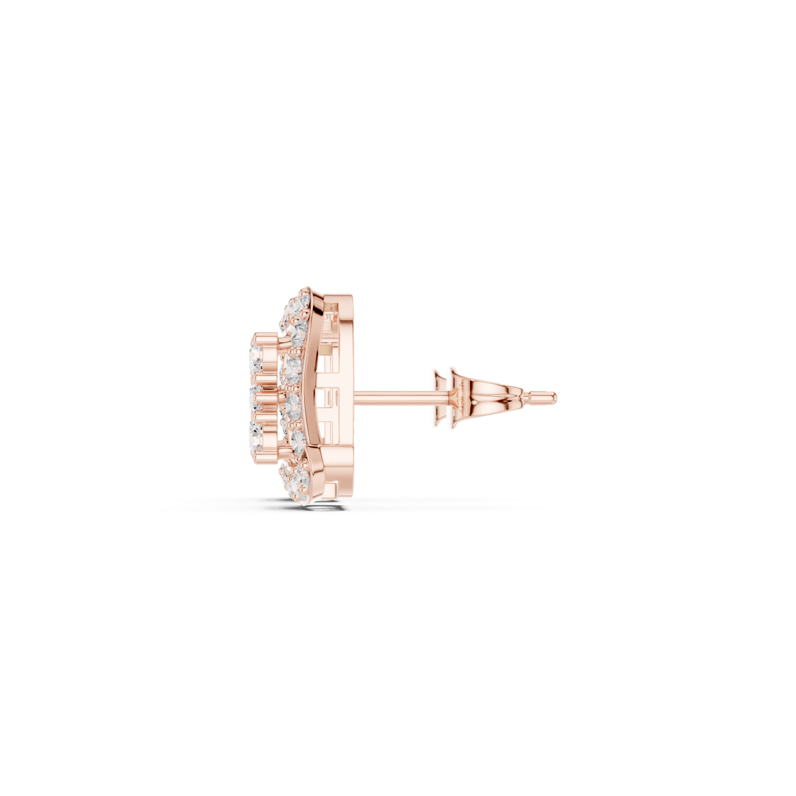 Gold Earrings ALJERV-479, Rose Gold, view 3