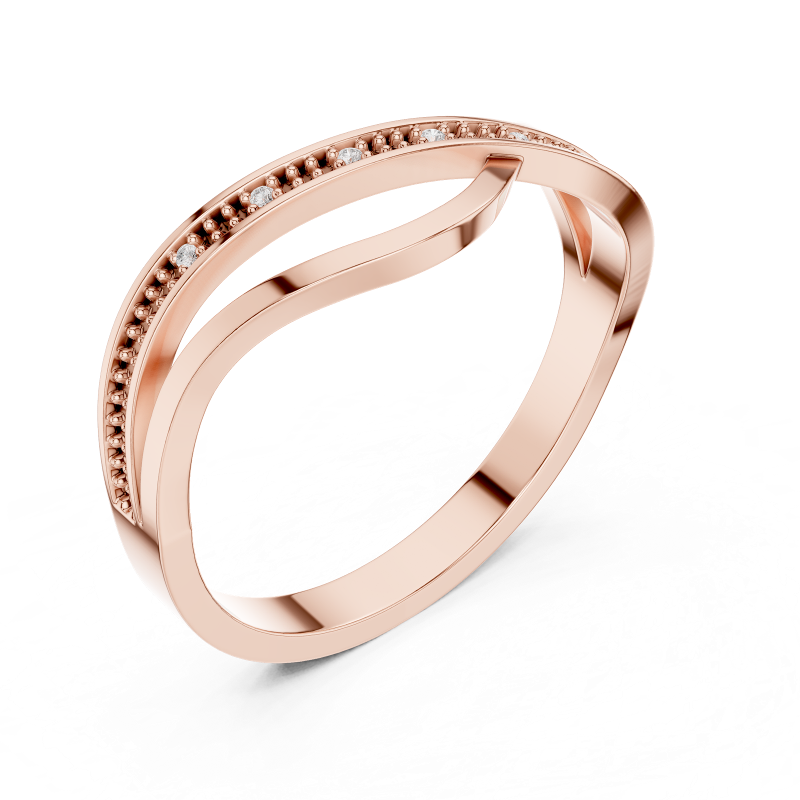 Gold Ring DDLR-738, Rose Gold, view 2