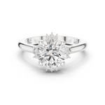 Gold Jewelry L35-123, Round center stone, White Gold