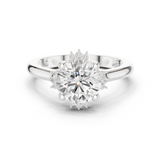 Gold Jewelry L35-123, Round center stone, White Gold