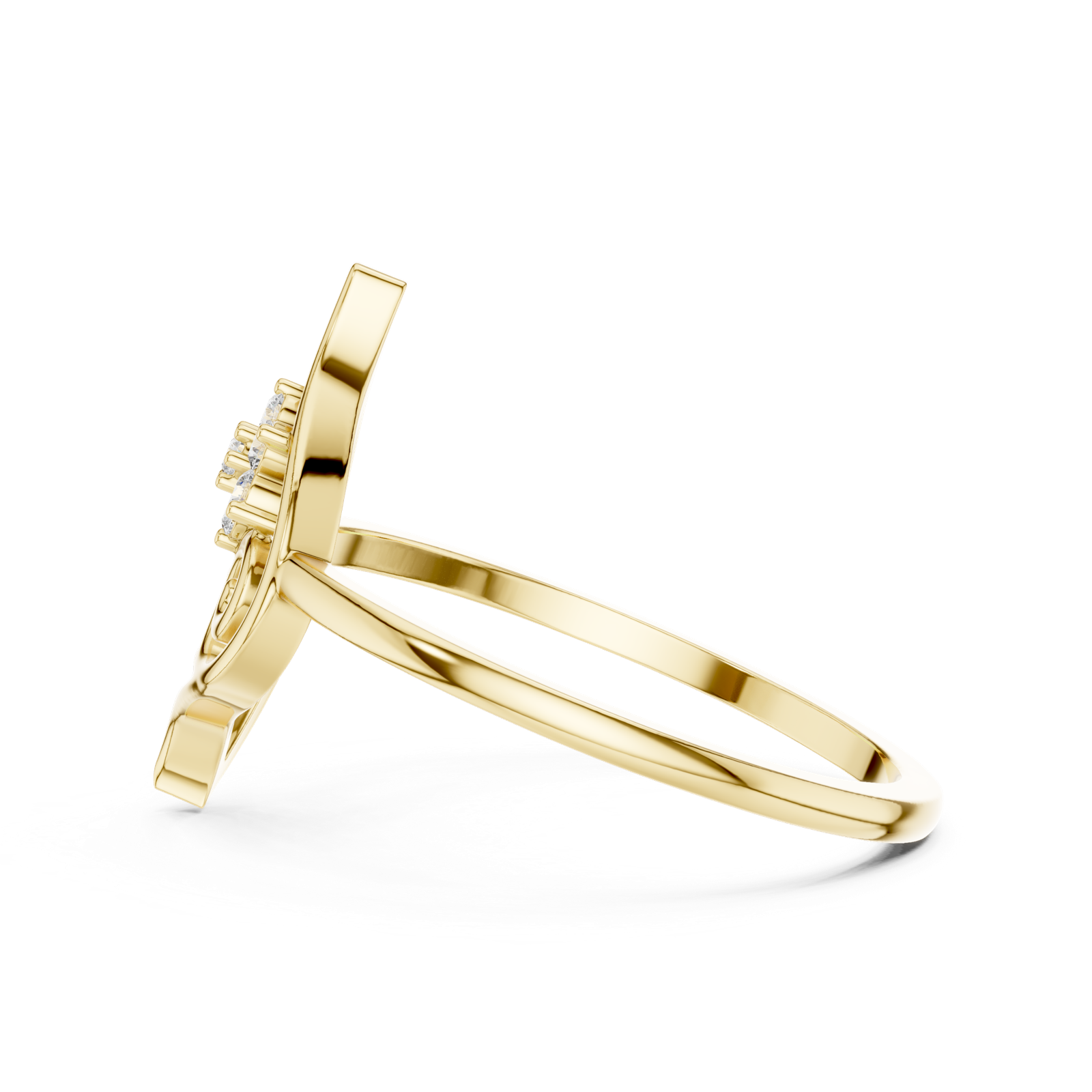 Gold Ring DR-6229, Yellow Gold, view 3