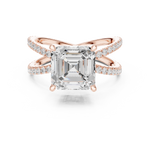Gold Jewelry, Asscher center stone, Rose Gold, view 4