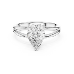 Gold Jewelry L36-7, Pear center stone, White Gold, view 4