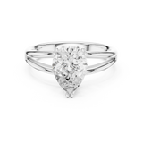 Gold Jewelry L36-7, Pear center stone, White Gold, view 4