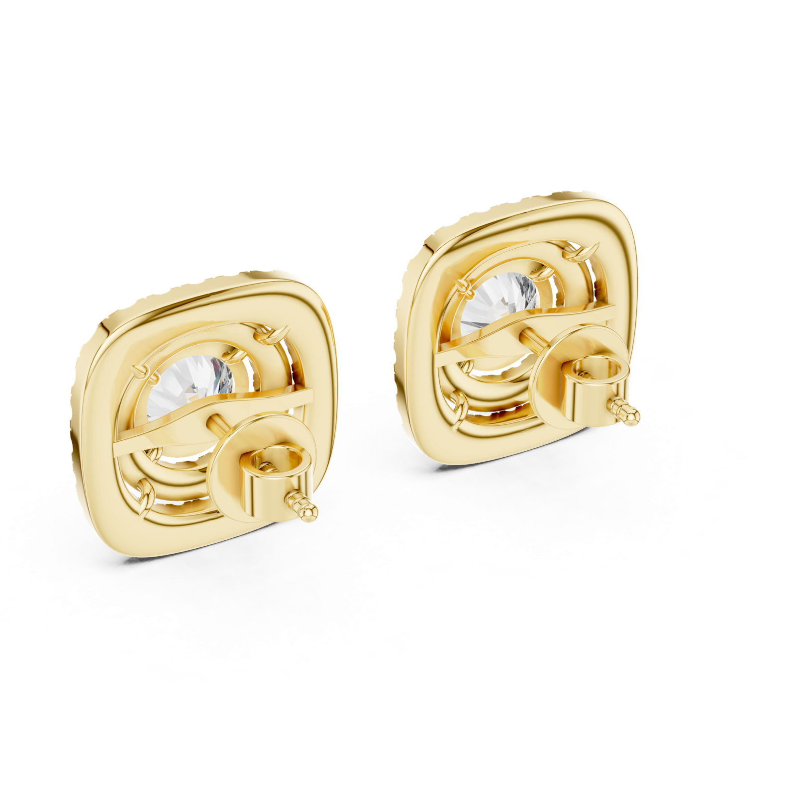 Gold Earrings ER-0010, Yellow Gold, view 3