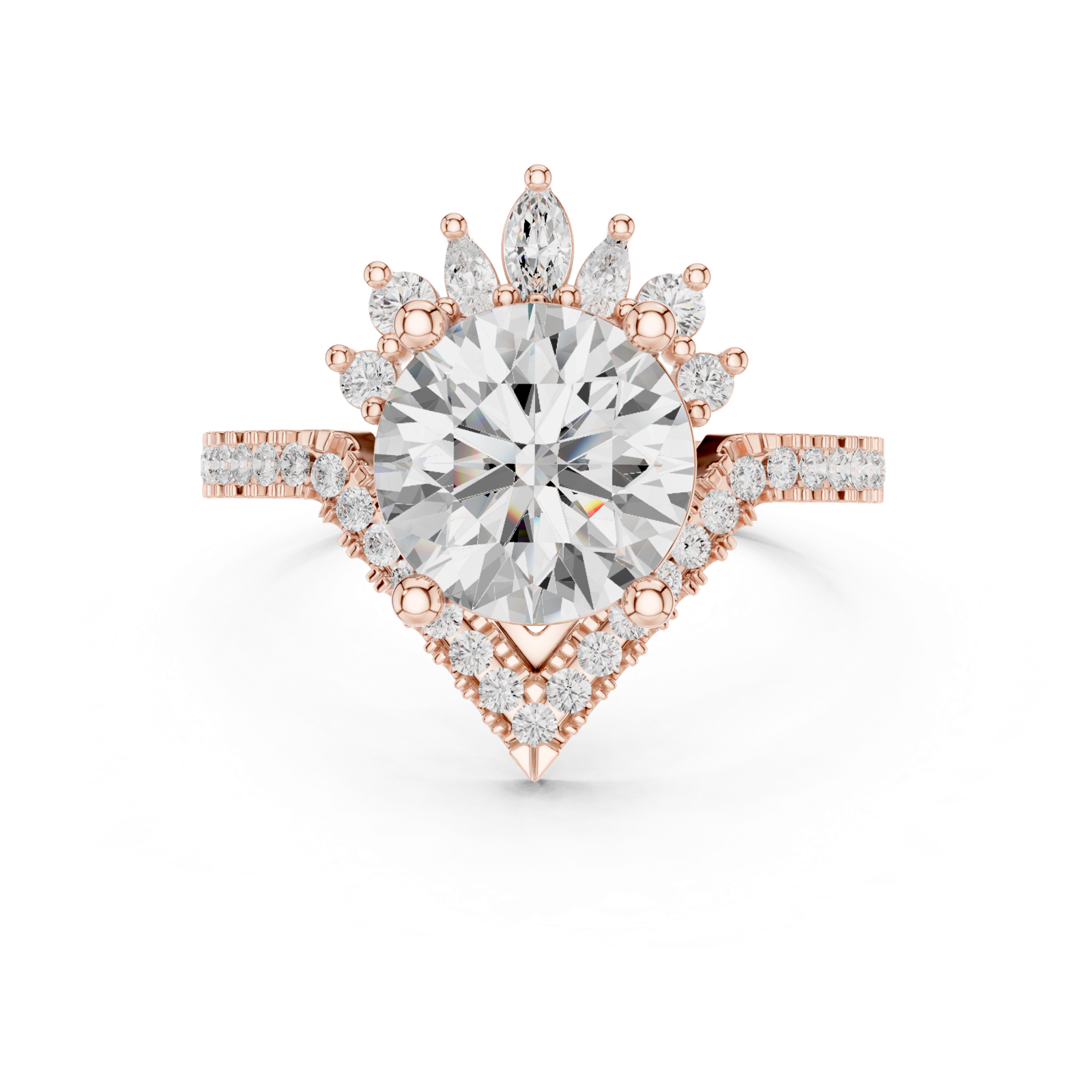 Gold Ring DDLR-406, Rose Gold, view 4