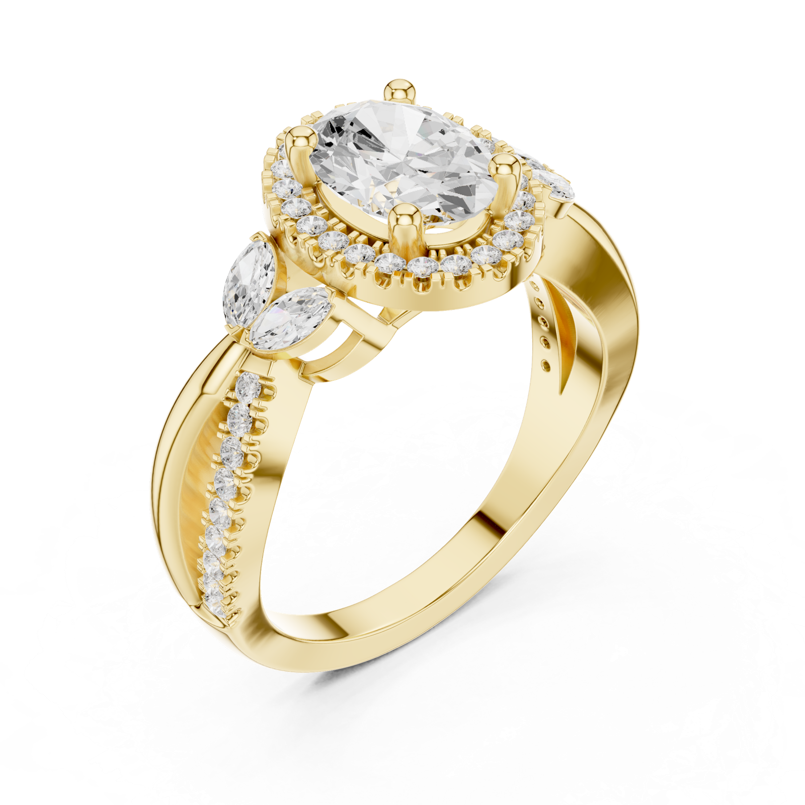 Gold Ring DDLR-416, Yellow Gold, view 2