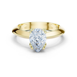 Gold Jewelry L36-8, Pear center stone, Yellow Gold
