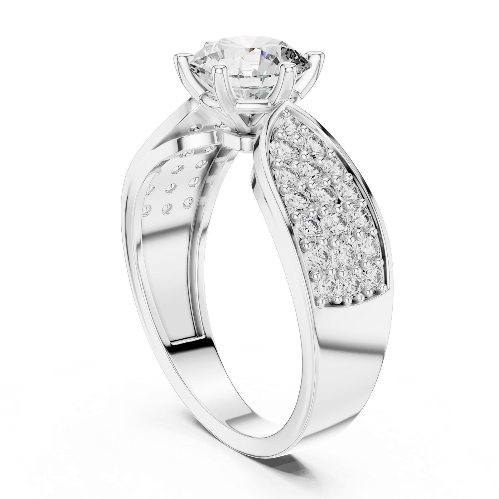 Gold Ring LR-0094, White Gold, view 1