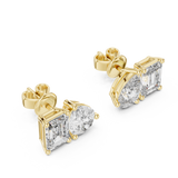 Gold Earrings L02-32, Yellow Gold, view 2