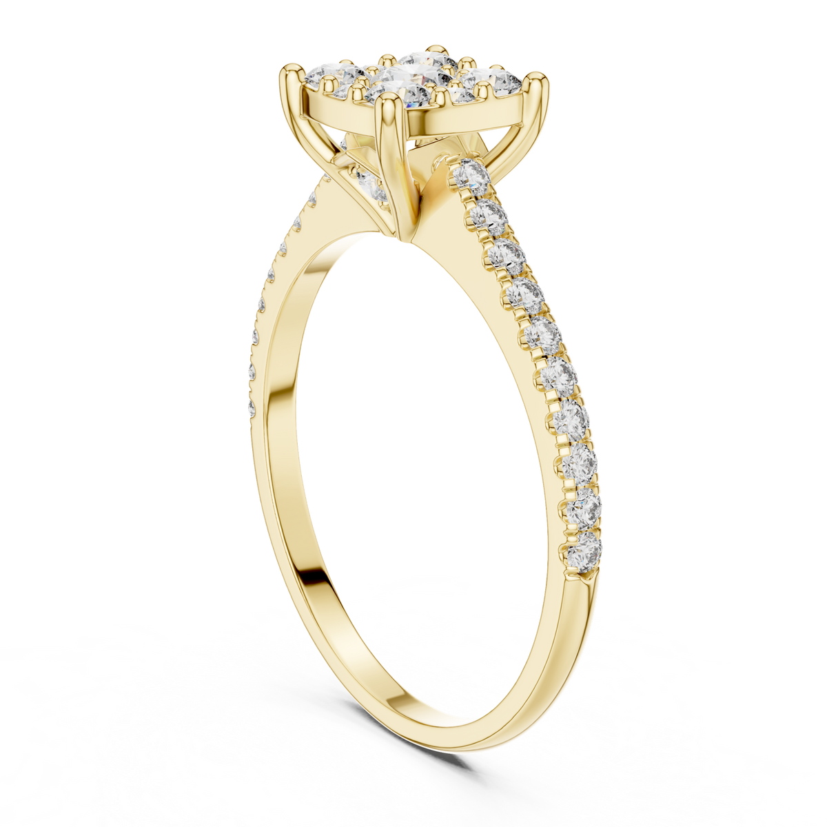 14K Solid Gold Lab Diamond Solitaire Ring, Yellow Gold, view 1