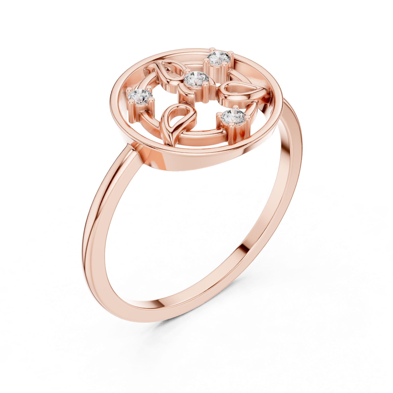 Gold Ring DR-6248, Rose Gold, view 2
