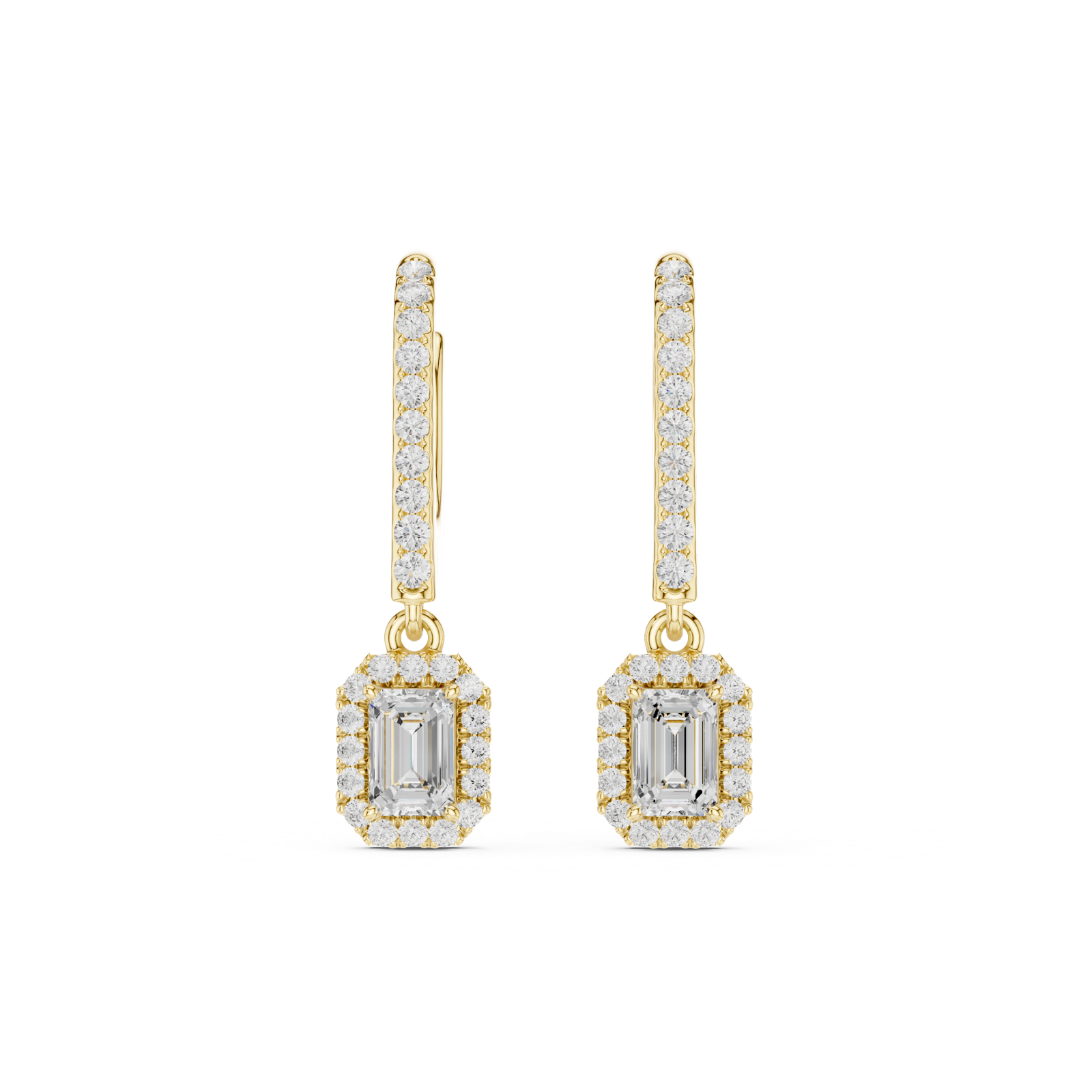 Gold Jewelry DDER-034, Emerald center stone, Yellow Gold, view 4