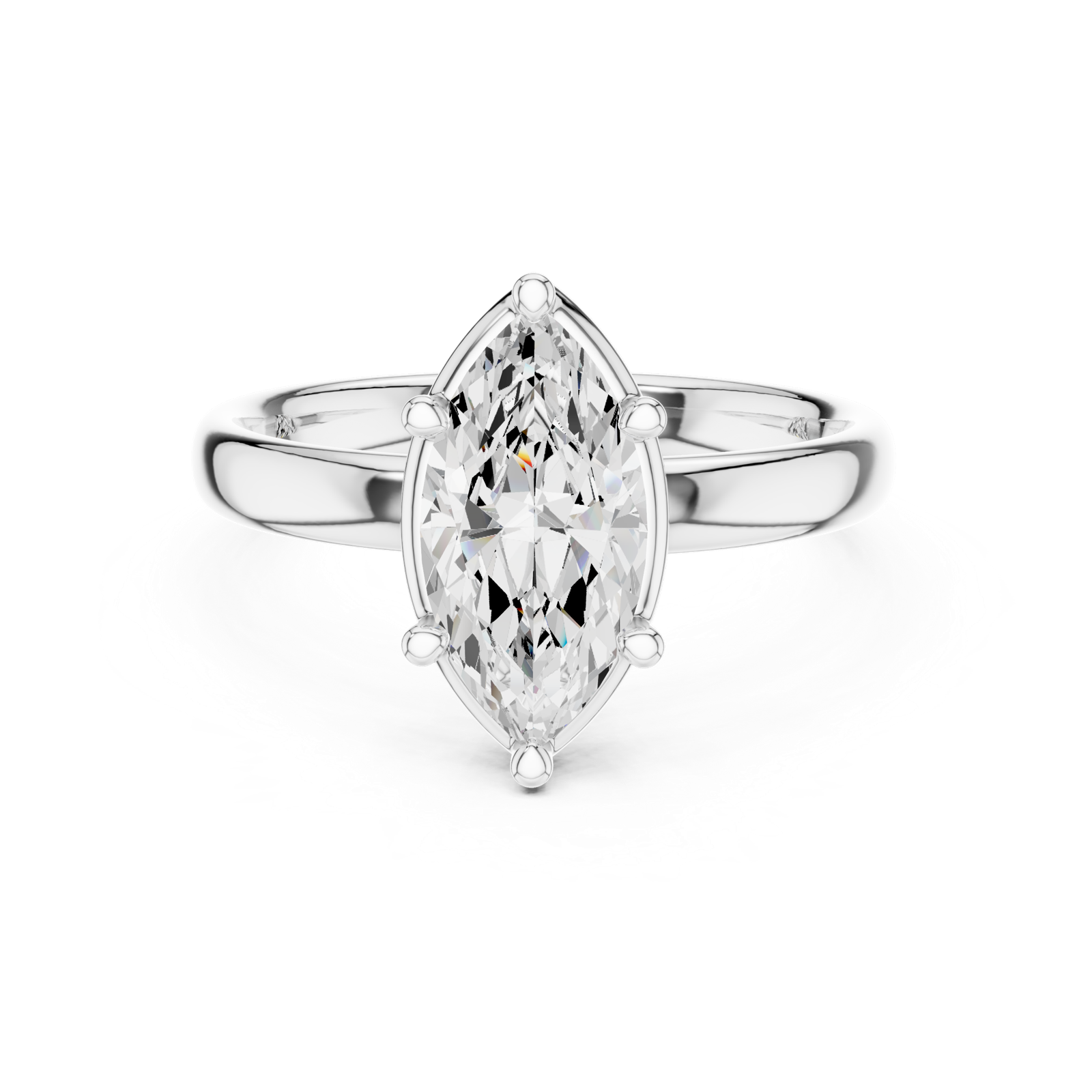 Gold Jewelry L36-10, Marquise center stone, White Gold, view 4