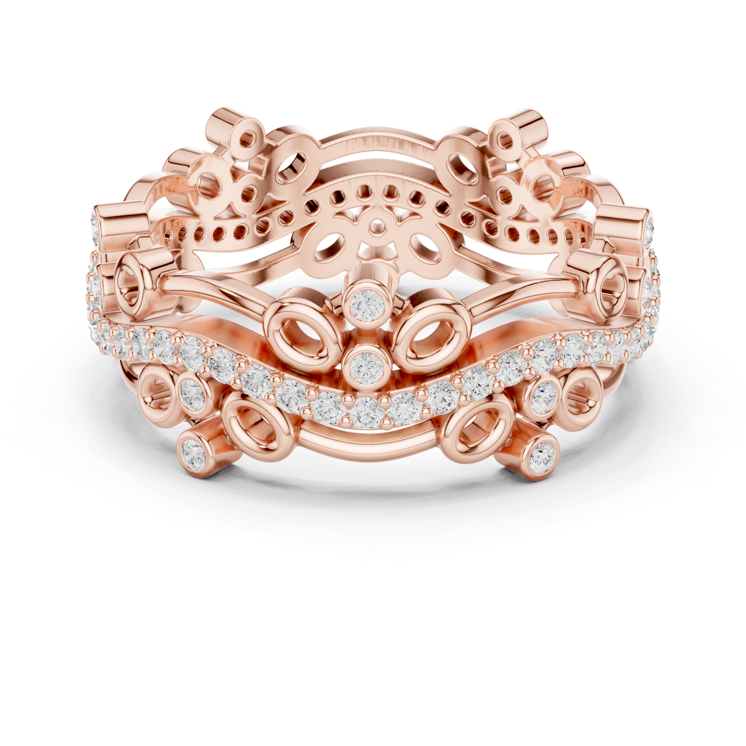 Gold Ring R44, Rose Gold