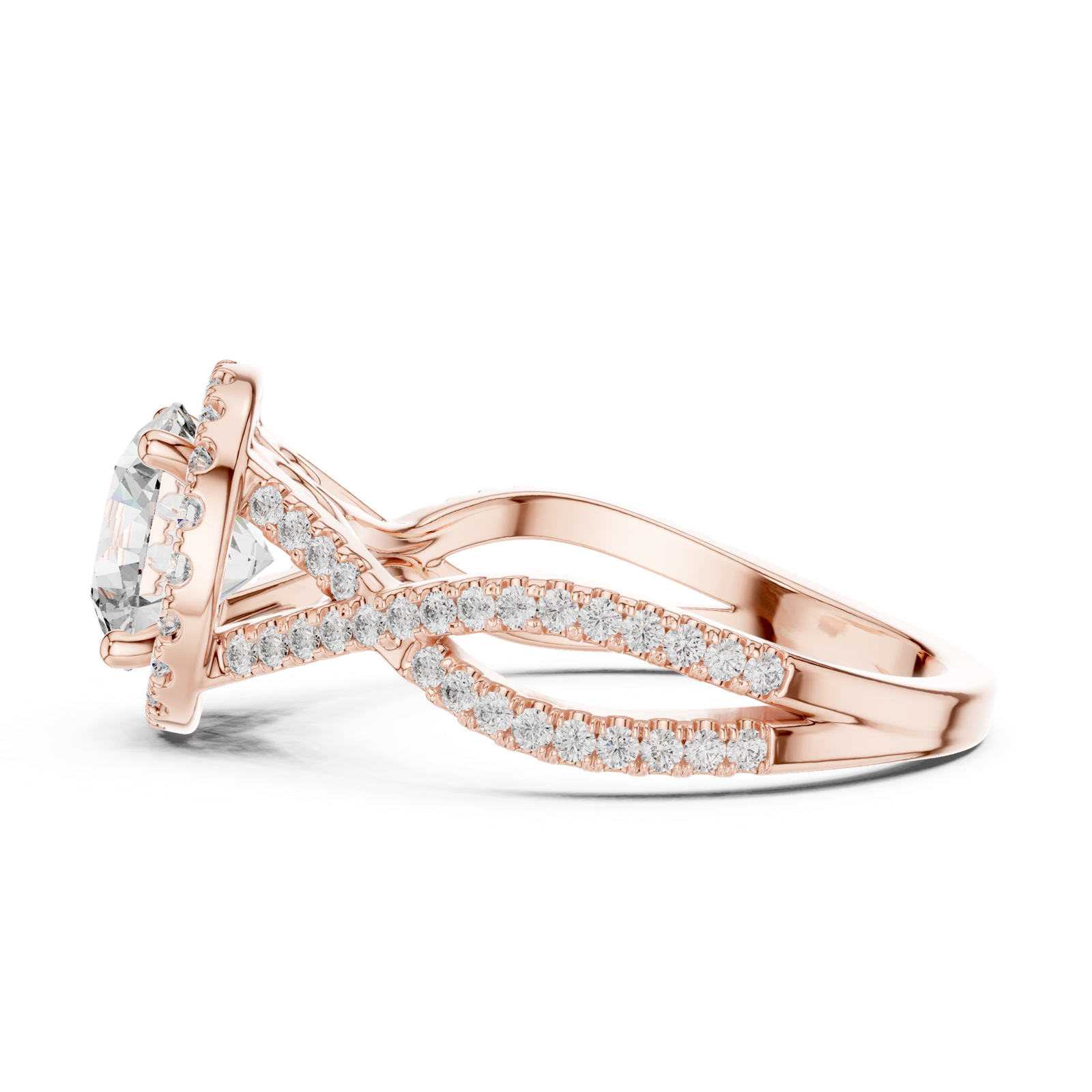 Gold Ring DDLR-152, Rose Gold, view 3