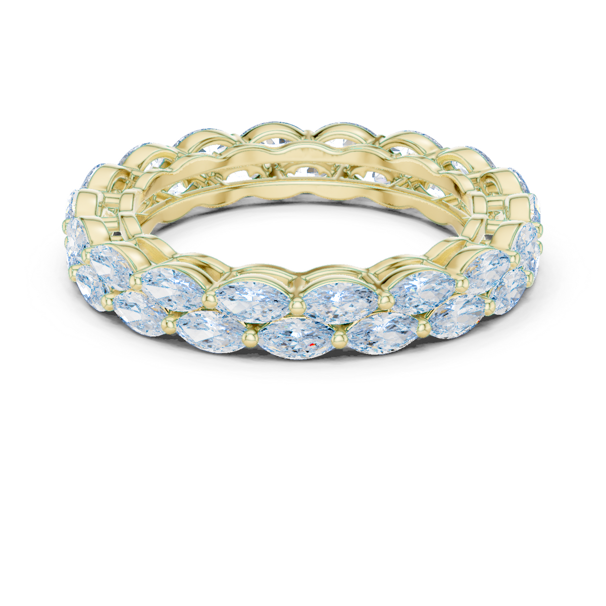 14K Solid Gold Lab Diamond Eternity Ring, Yellow Gold