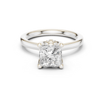 Gold Ring DDLR-176, Princess center stone, White Gold
