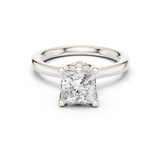 Gold Ring DDLR-176, Princess center stone, White Gold