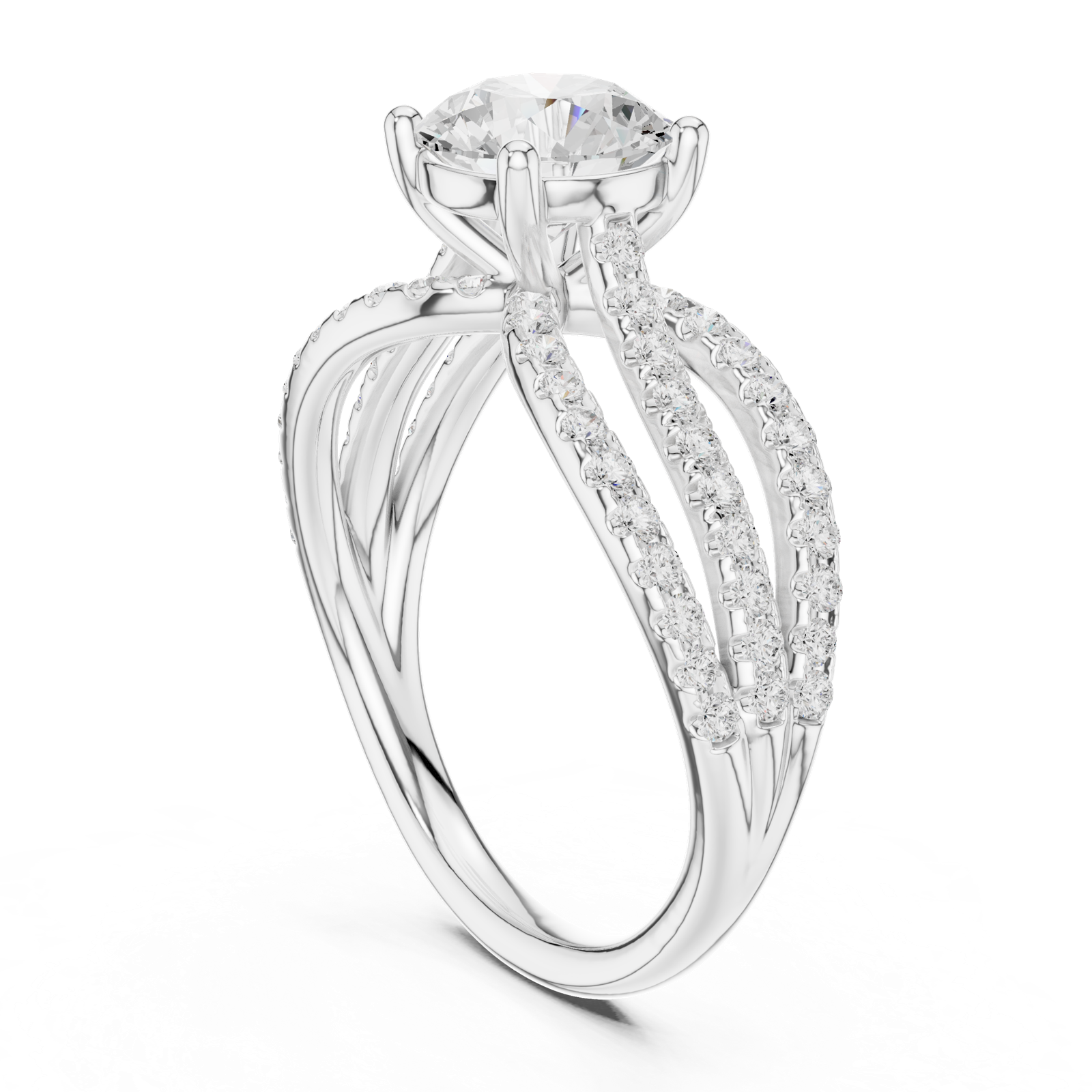 Gold Ring DDLR-676, White Gold, view 1