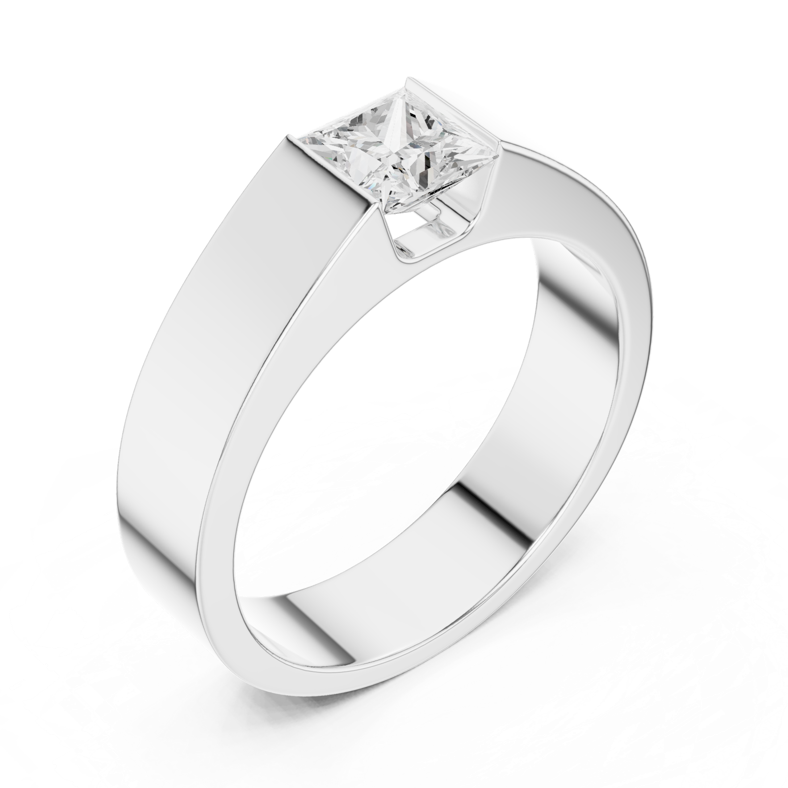 Gold Men's Ring GGR-0013, White Gold, view 2