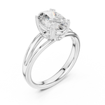 Gold Jewelry L36-7, Oval center stone, White Gold, view 2