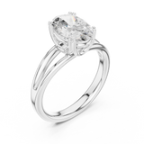 Gold Jewelry L36-7, Oval center stone, White Gold, view 2