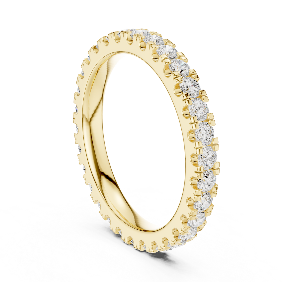 14K Solid Gold Lab Diamond Eternity Ring, Yellow Gold, view 1