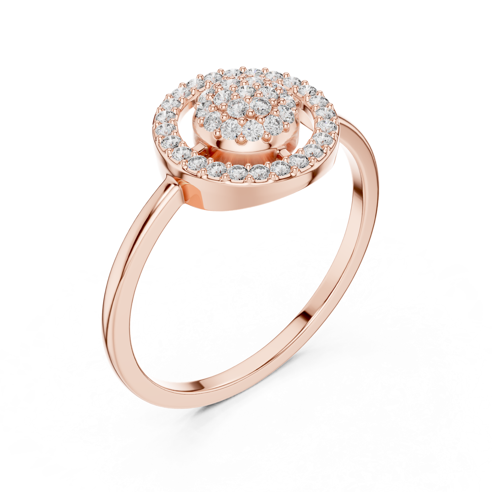 Gold Ring DR-6317, Rose Gold, view 2