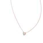14K Solid Gold Lab Diamond Solitaire Pendant Necklace, Rose Gold, view 2