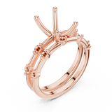 Gold Ring DDLR-441, Emerald center stone, Rose Gold, view 2