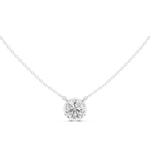 Gold Jewelry DDPO-007, Round center stone, White Gold, view 4