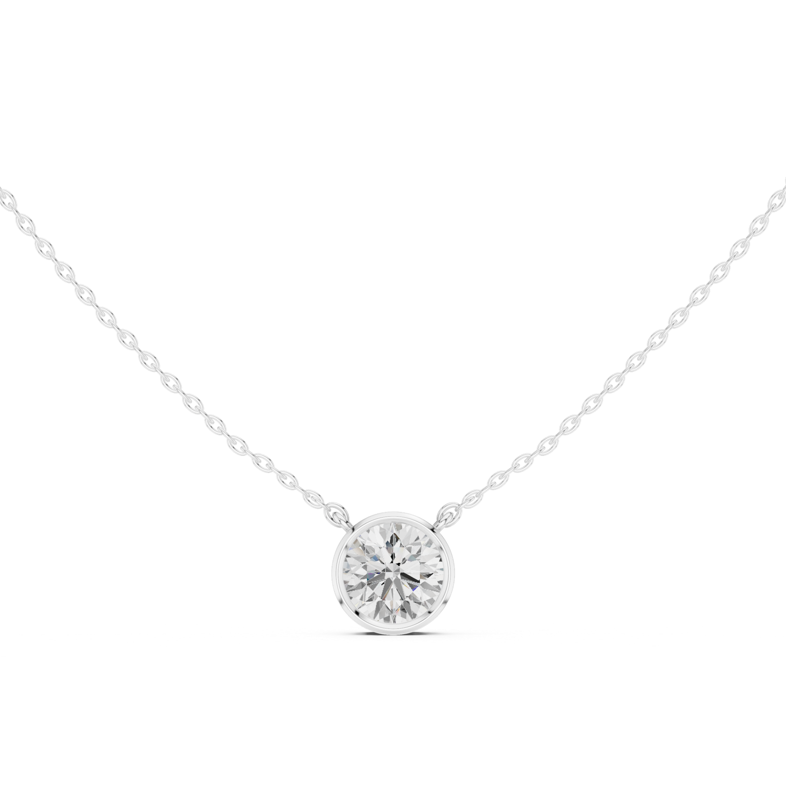 Gold Jewelry DDPO-007, Round center stone, White Gold, view 4