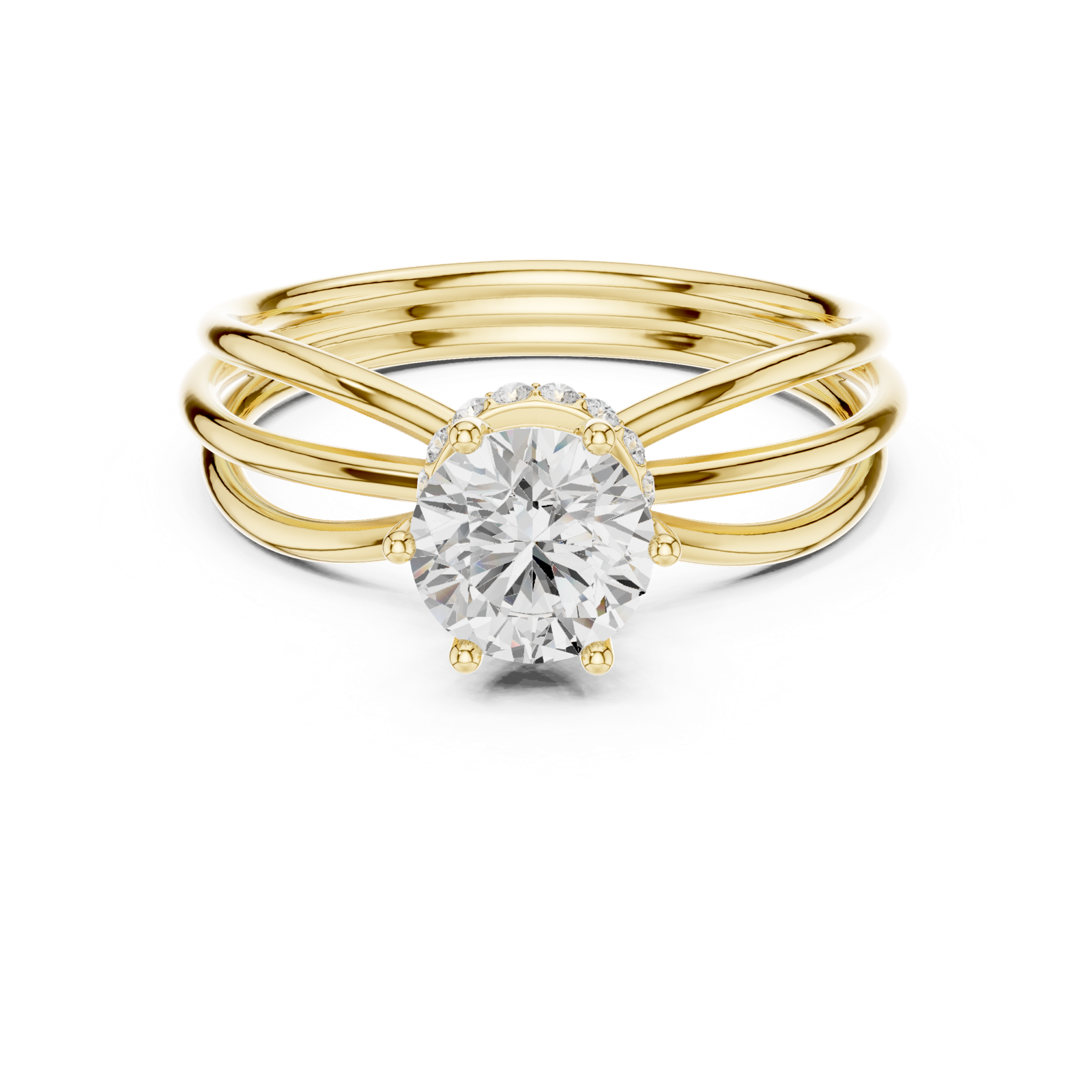 Gold Ring DDLR-771, Yellow Gold, view 4