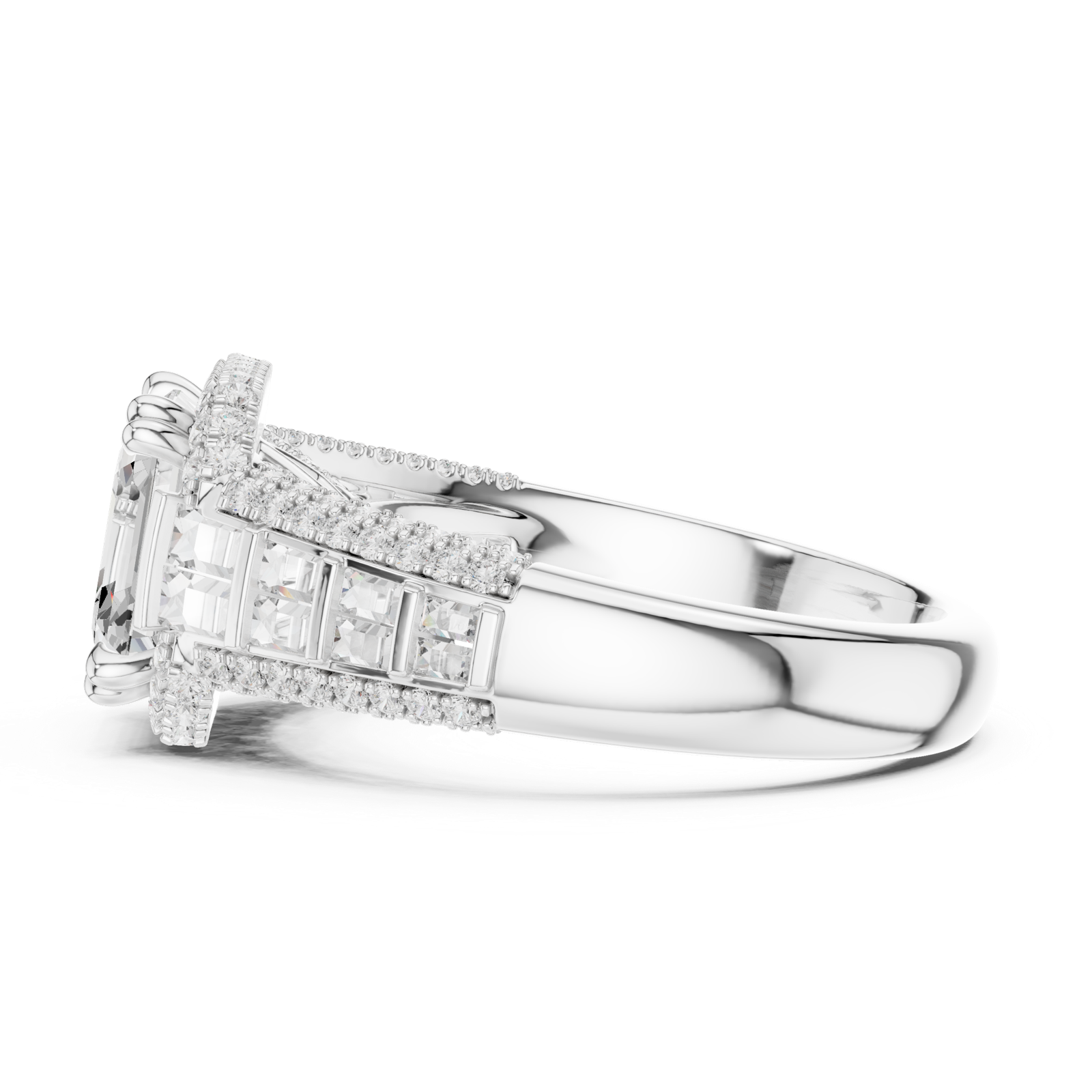 Gold Ring DDLR-262, White Gold, view 3
