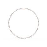 14K Solid Gold Lab Diamond Tennis Necklace, Rose Gold