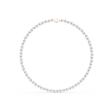 14K Solid Gold Lab Diamond Tennis Necklace, Rose Gold