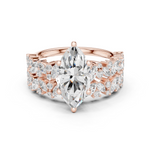 Gold Ring DDLR-443, Marquise center stone, Rose Gold