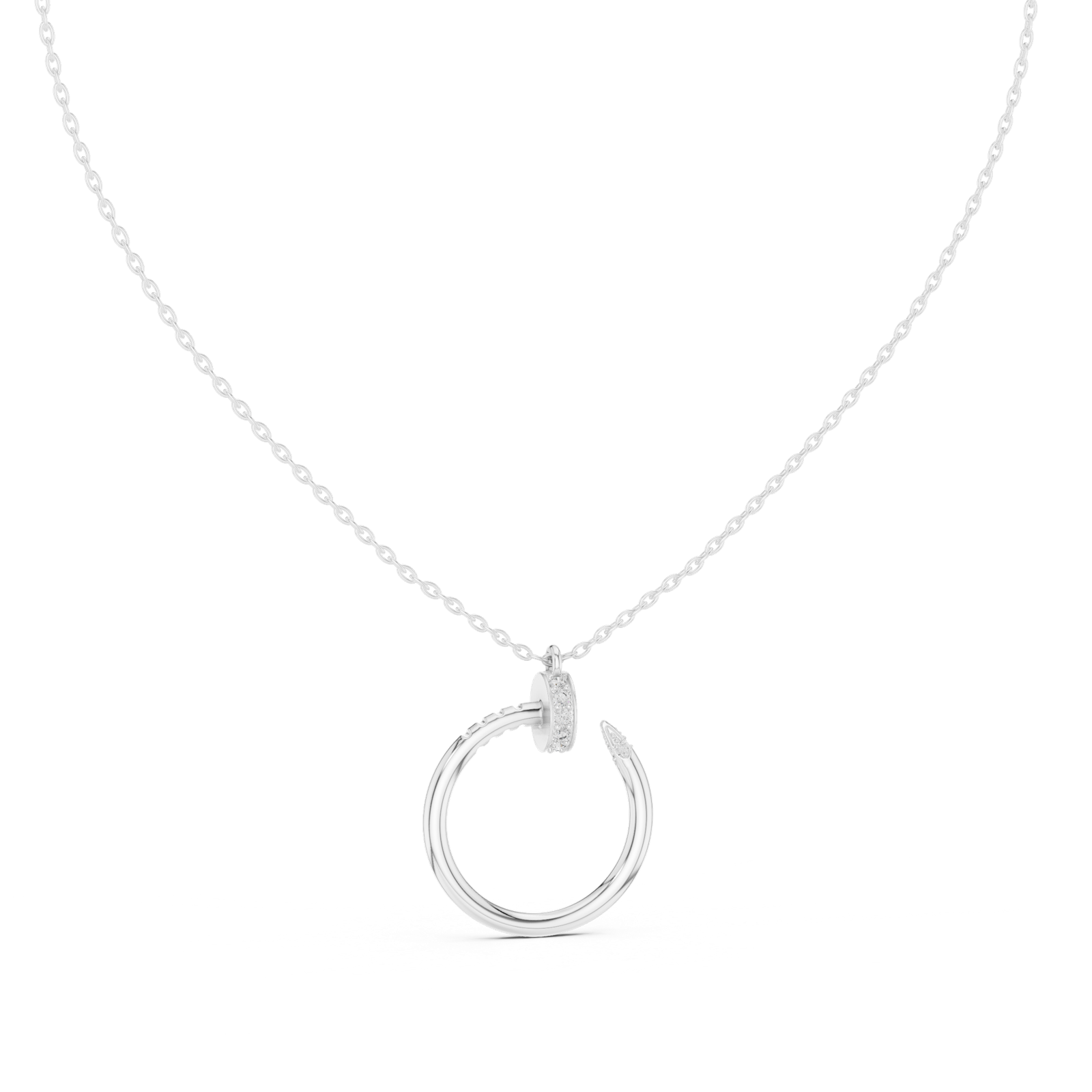 Gold Pendant 12-10001P, White Gold
