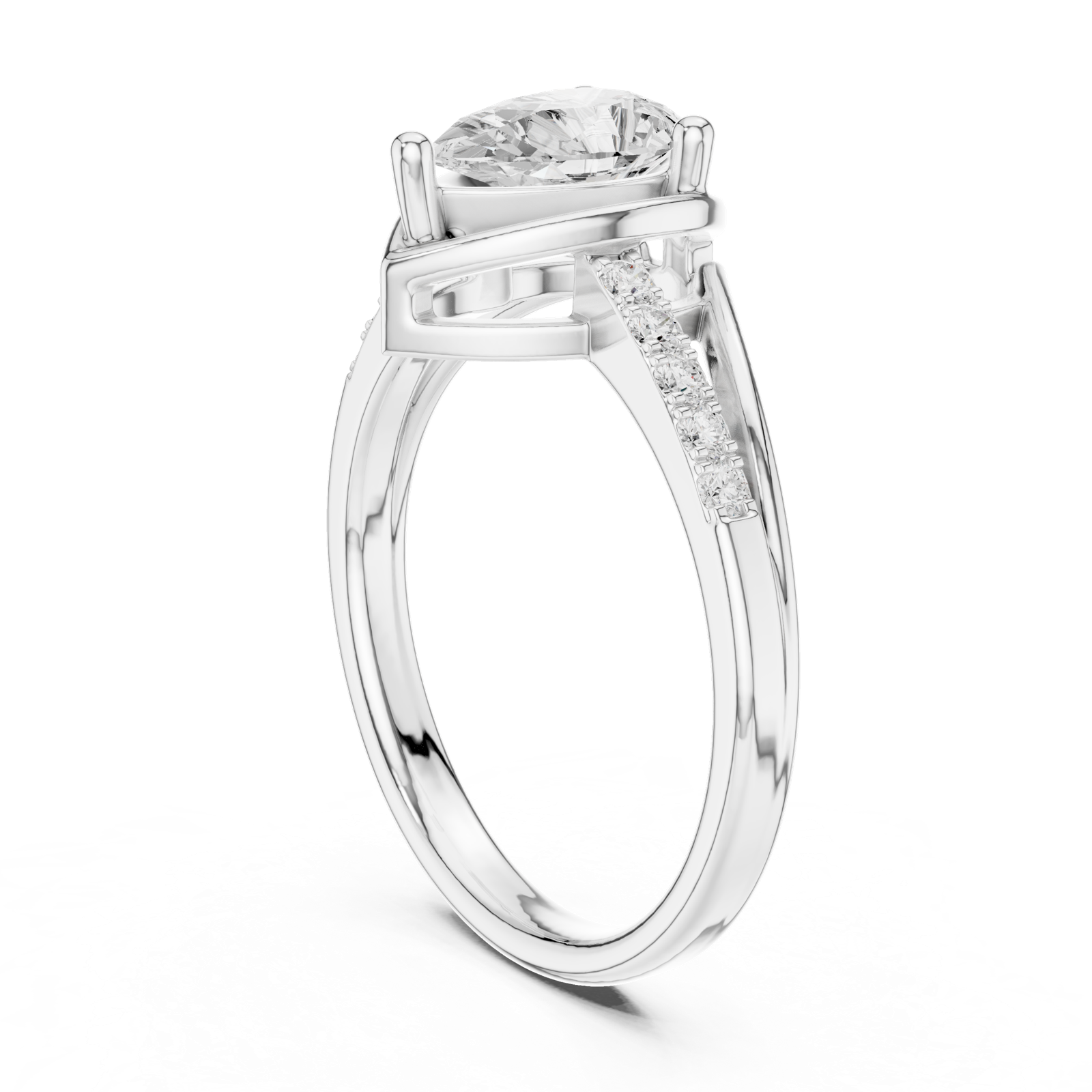 Gold Ring DDLR-517, White Gold