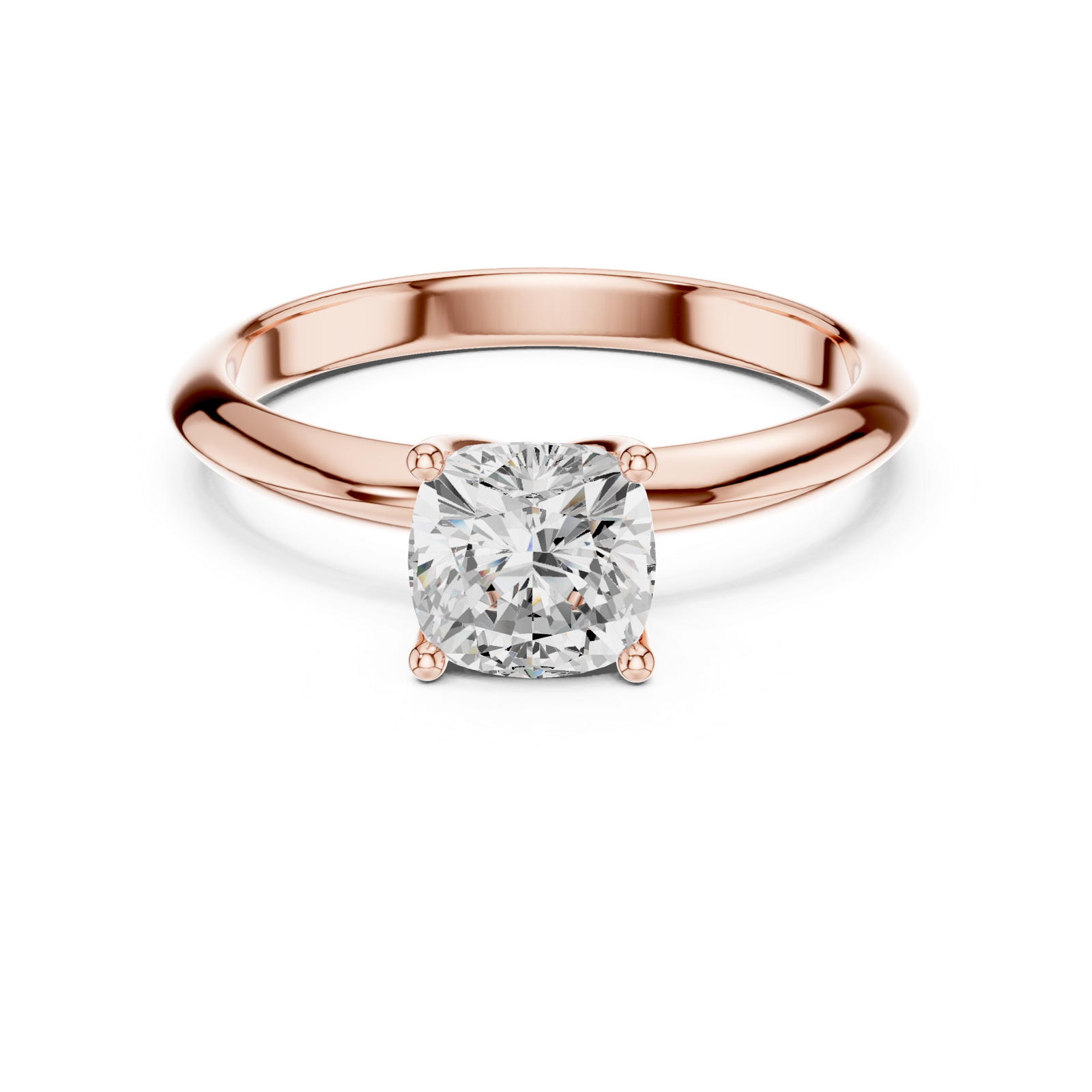 Gold Jewelry L36-6, Cushion center stone, Rose Gold, view 4