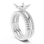 Gold Ring DDLR-302, Oval center stone, White Gold, view 1