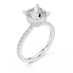 Gold Ring DDLR-171-R00865, Cushion center stone, White Gold, view 2