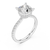 Gold Ring DDLR-171-R00865, Cushion center stone, White Gold, view 2